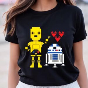 Valentines Womens Shirts Star Wars C 3PO R2 D2 Droid Love Valentines Star Wars Valentine T Shirt 3