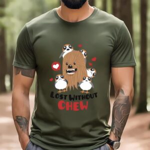 Valentines Womens Shirts Star Wars Chewbacca Valentines Day Lost Without Chewie And Porgs T Shirt 1