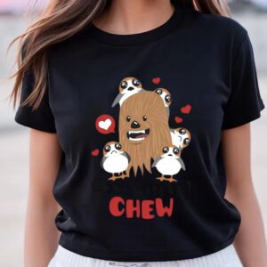 Valentines Womens Shirts Star Wars Chewbacca Valentines Day Lost Without Chewie And Porgs T Shirt 3