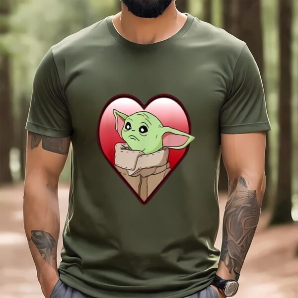 Valentines Womens Shirts, Star Wars Valentine Baby Yoda Hug Hear Valentine Shirt