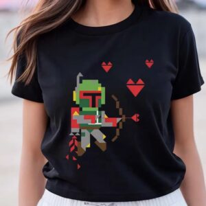 Valentines Womens Shirts Star Wars Valentines Day Boba Fett Cupid T Shirt 3