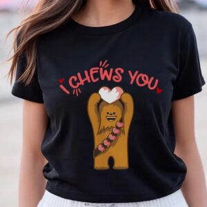 Valentines Womens Shirts Star Wars Valentines Day Chewie Cute Heart Graphic T shirt 3