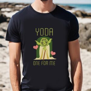 Valentines Womens Shirts Star Wars Yoda One For Me Cute Valentine Graphic Shirt 1