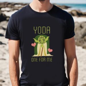 Valentines Womens Shirts Star Wars Yoda One For Me Cute Valentine Graphic Shirt 2