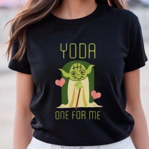 Valentines Womens Shirts Star Wars Yoda One For Me Cute Valentine Graphic Shirt 3