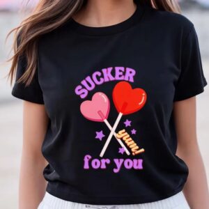 Valentines Womens Shirts Sucker For You Valentine Candy Shirt 3