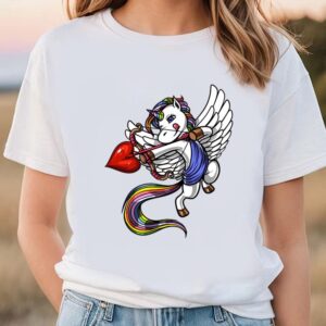 Valentines Womens Shirts, Unicorn Cupid…