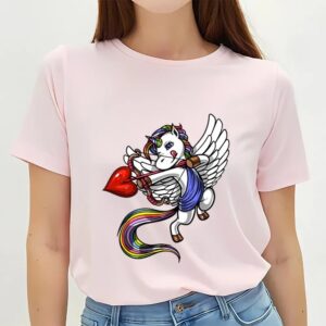 Valentines Womens Shirts Unicorn Cupid Valentine T Shirt 3