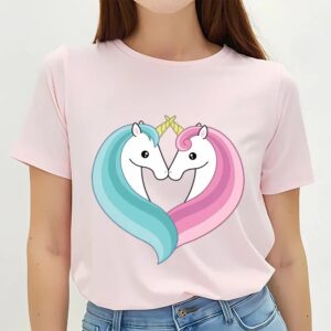 Valentines Womens Shirts Unicorn Heart Valentine T shirt 3