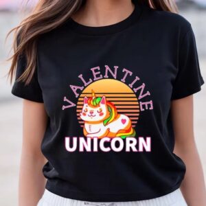 Valentines Womens Shirts Unicorn Valentine Shirt Valentines Day Gift For Girls Women T Shirt 3