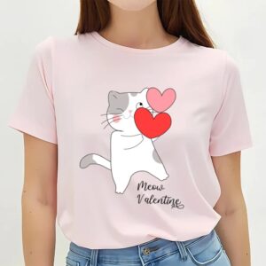 Valentines Womens Shirts Valentine Cat Gift For Lover T Shirt 2