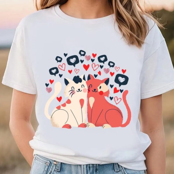 Valentines Womens Shirts, Valentine Cat T-Shirt Gift For Lover