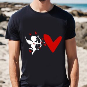 Valentines Womens Shirts Valentine Cupid Shot My Heart With Love T shirt 1