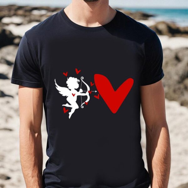 Valentines Womens Shirts, Valentine Cupid Shot My Heart With Love T-shirt