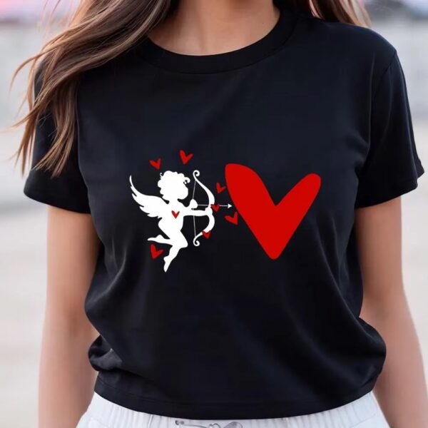 Valentines Womens Shirts, Valentine Cupid Shot My Heart With Love T-shirt