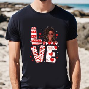 Valentines Womens Shirts Valentine Days Black African American Costume Melanin Women Shirt 1