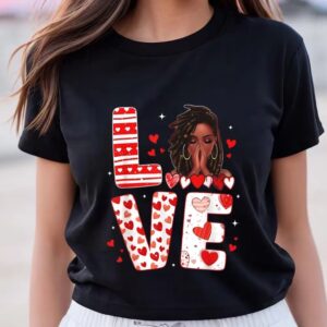 Valentines Womens Shirts Valentine Days Black African American Costume Melanin Women Shirt 3