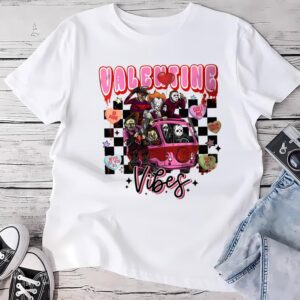 Valentines Womens Shirts, Valentine Horror Movie Characters Lover Vibes Limited Edition T-shirts