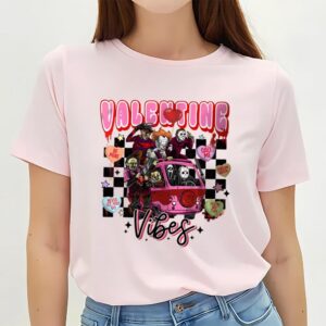 Valentines Womens Shirts Valentine Horror Movie Characters Lover Vibes Limited Edition T shirts 2