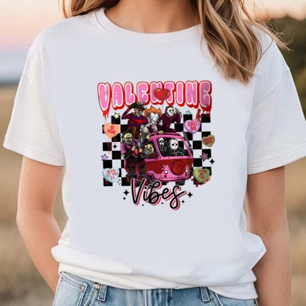 Valentines Womens Shirts, Valentine Horror Movie Characters Lover Vibes Limited Edition T-shirts