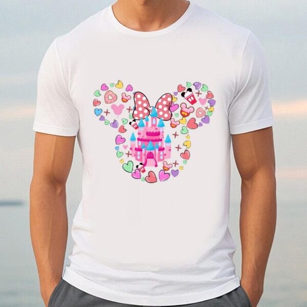 Valentines Womens Shirts, Valentine Mickey Mouse Disney Castle Love Shirt