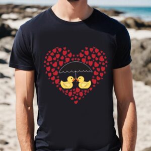 Valentines Womens Shirts Valentine Rubber Ducks T shirts Heart Rain Gifts 1