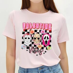 Valentines Womens Shirts Valentine Vibes Horror Characters Shirt 3