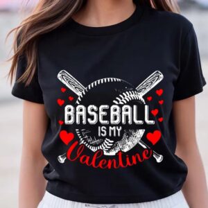 Valentines Womens Shirts Valentines Day Baseball Is My Valentine Boys Girls Shirt 3