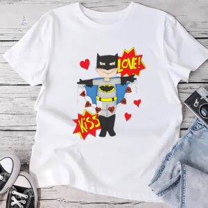 Valentines Womens Shirts, Valentine’s Day Batman Kiss Love T-Shirt