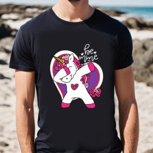 Valentines Womens Shirts Valentines Day Dabbing Unicorn T Shirt 1