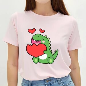 Valentines Womens Shirts Valentines Day Dinosaur Heart T Shirt 3