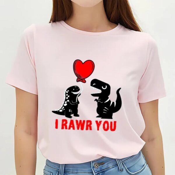 Valentines Womens Shirts, Valentines Day Dinosaur T Rex T-shirt