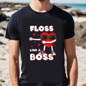 Valentines Womens Shirts Valentines Day Floss Like A Boss Heart Boys Girls Kids Shirt 1