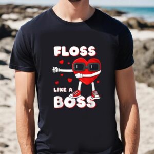 Valentines Womens Shirts Valentines Day Floss Like A Boss Heart Boys Girls Kids Shirt 2