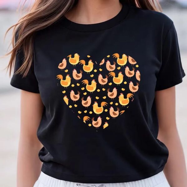 Valentines Womens Shirts, Valentines Day Funny Chicken Heart T-Shirt