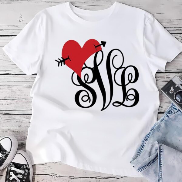 Valentines Womens Shirts, Valentine’s Day Monogram Shirt