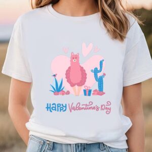 Valentines Womens Shirts Valentines Day With Cute Funny Llama Love T shirt 1