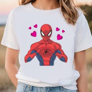 Valentines Womens Shirts Vintage Love Spiderman Valentines T Shirt 1