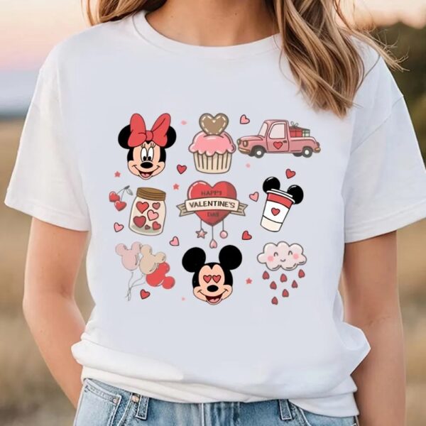 Valentines Womens Shirts, Vintage Mickey Minnie Valentine Shirt, Disney Snacks Shirt Valentine Shirt