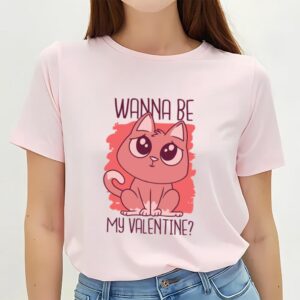 Valentines Womens Shirts Wanna Be My Valentines Kitten T Shirt 1