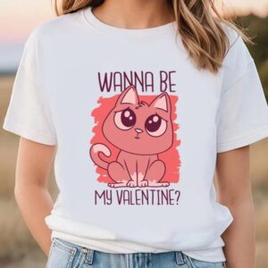 Valentines Womens Shirts Wanna Be My Valentines Kitten T Shirt 3