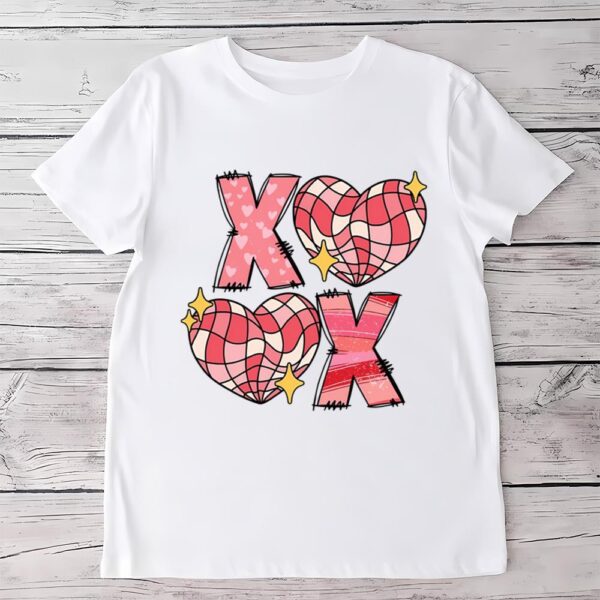 Valentines Womens Shirts, xoxo Pink Heart Valentine Shirt