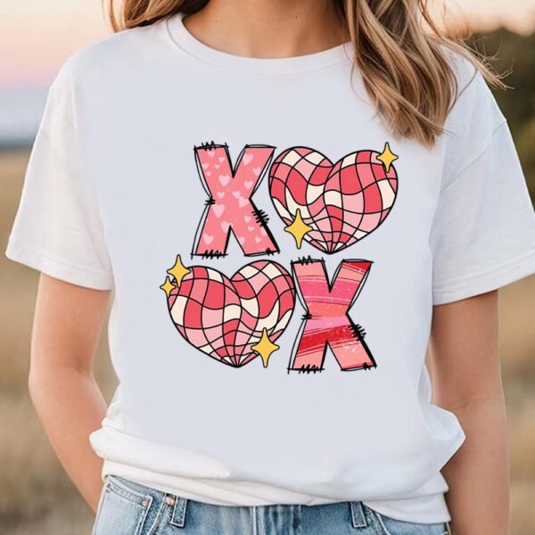 Valentines Womens Shirts, xoxo Pink Heart Valentine Shirt