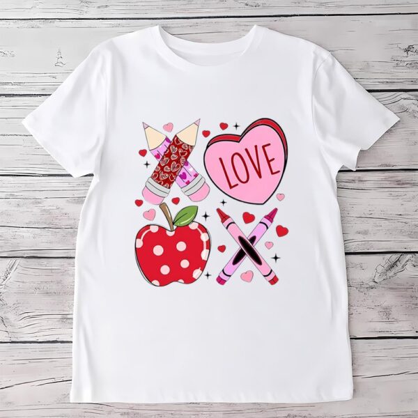 Valentines Womens Shirts, xoxo Teacher School Valentine Shirt