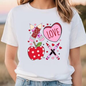 Valentines Womens Shirts xoxo Teacher School Valentine Shirt 3