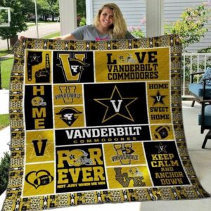 Vanderbilt Commodores Quilt Blanket Tranquil Game Day Corner 1