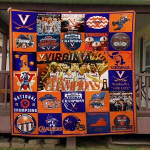 Virginia Cavaliers Quilt Blanket Chic Campus Snuggle 1