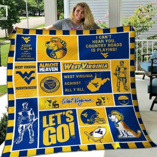 West Virginia Mountaineers Quilt Blanket Team Spirit Cozy Essence