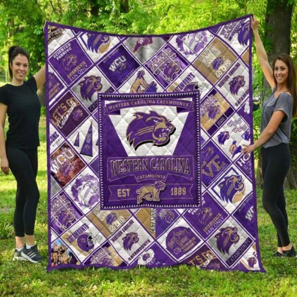 Western Carolina Catamounts Quilt Blanket Varsity Pride Snuggle