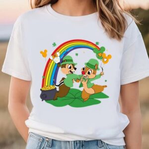 Cheap Rainbow Chip N Dale Disney St Patricks Day T-Shirt Shamrock T-Shirt